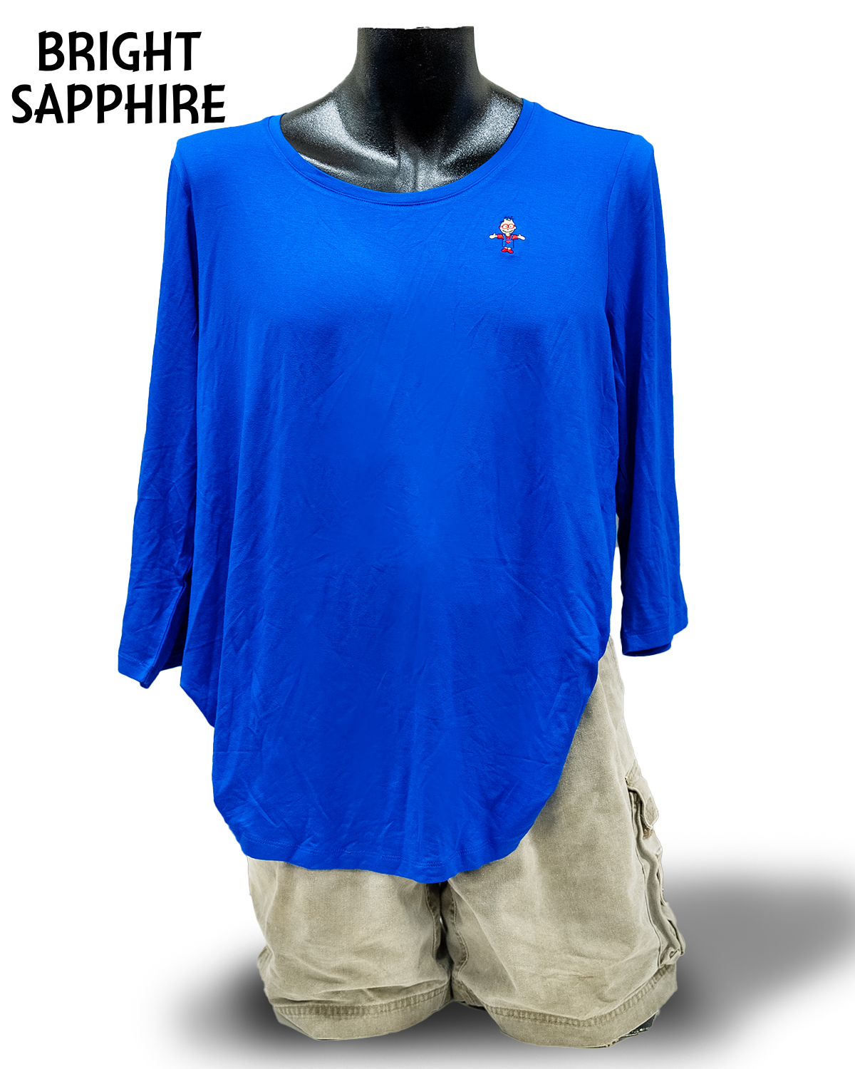 Women's ¾ Sleeved Scoop-Neck Logo Tee - Image 2