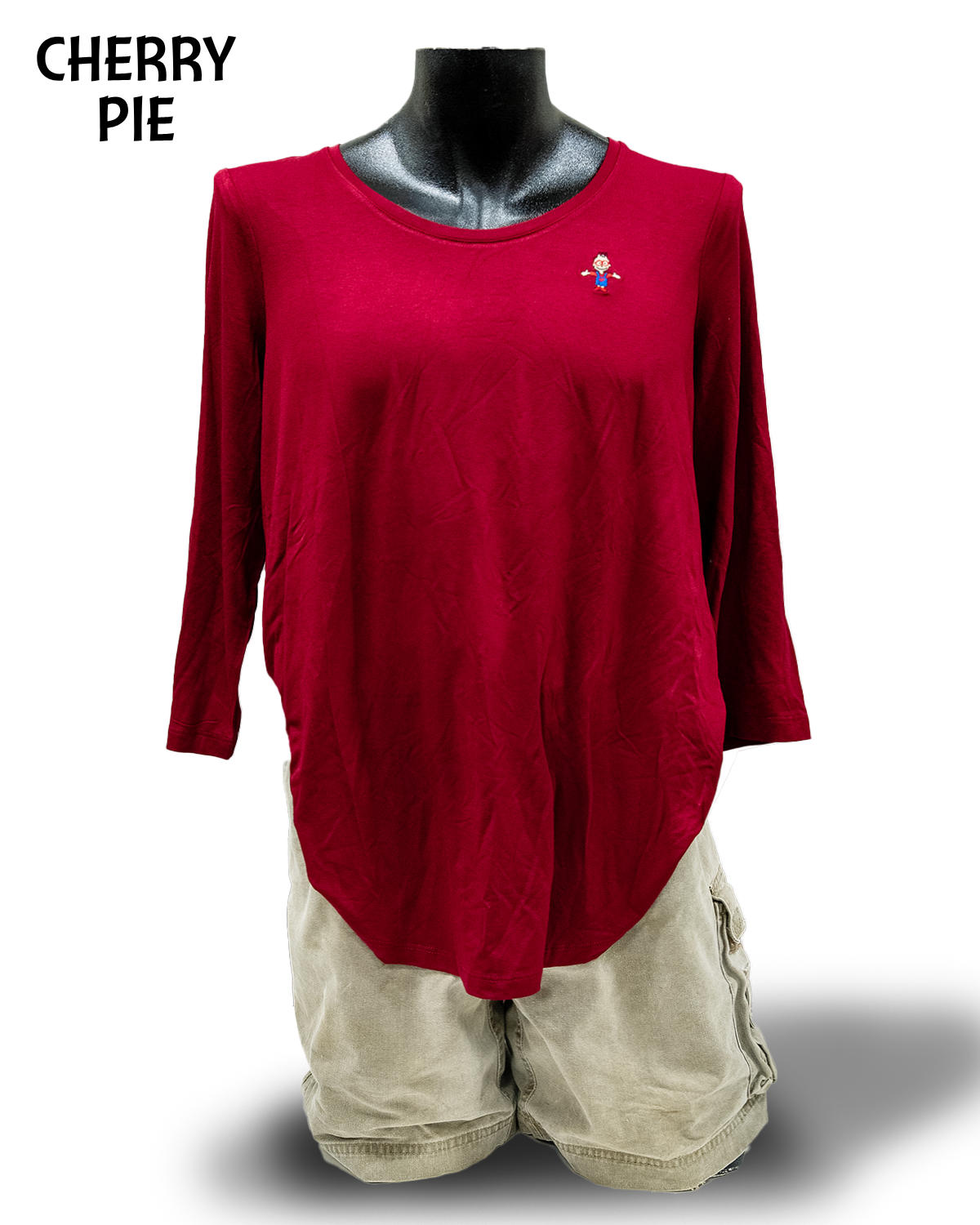 Women's ¾ Sleeved Scoop-Neck Logo Tee - Image 3
